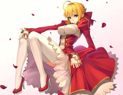 yande 226993 dress fate extra fate stay_night saber_extra see_through thighhighs zengxianxin